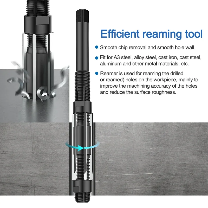 HSS adjustable manual reamer 6-84mm, used for manual reaming and precision cutting tool hand tools 2
