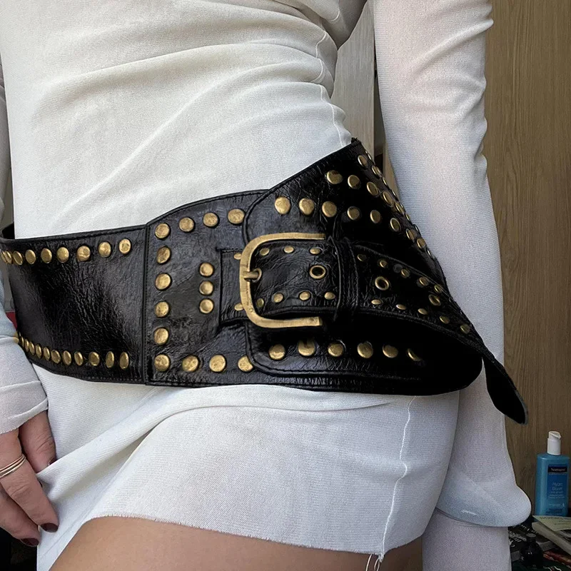 小物 vintage jewelry studs leather belt y2k Rhinestone Black Leather Belt Stud Gem Y2K BB Simon Style