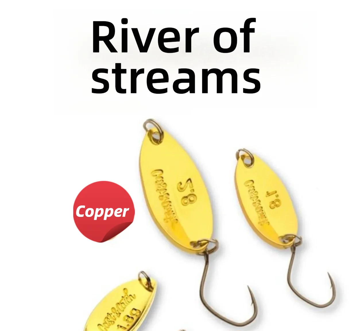 CAST&CATCH Golden Chafer/Golden Beetle Hard Baits – Metallguss-Jig-Löffel: Robuster Kupfer-Wassertropfen-Forellen-spezifischer Angelköder – Detail 2