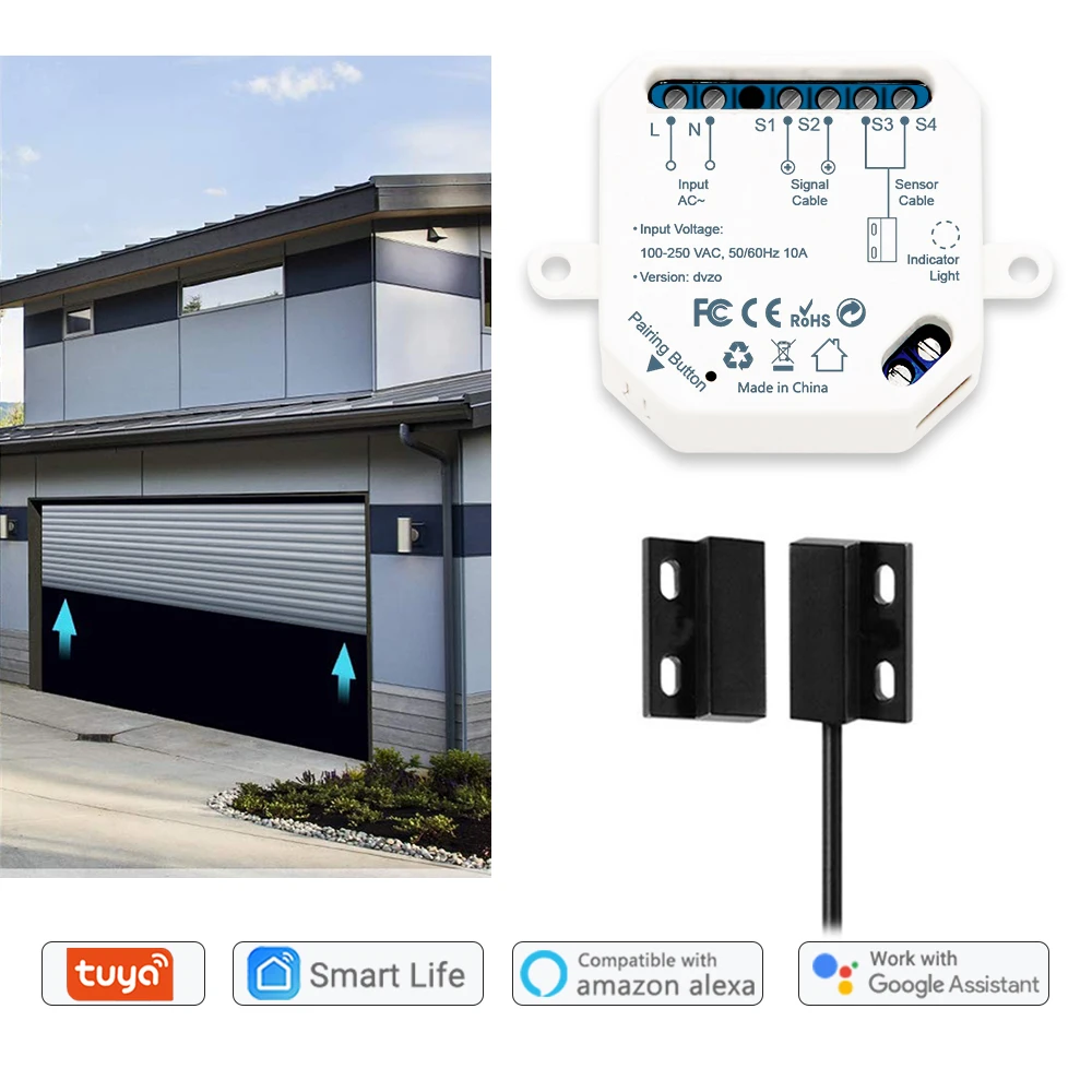 light switch with remote LoraTap Tuya Smart Life Garage Door Sensors Opener Controller WiFi Switch Alexa Opening Home Remote Control Contact Voice Portal light sensor switch