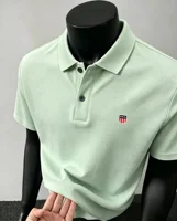 Polo à manches courtes pour homme, 100% coton pur, marque haut de gamme, mode été, broderie de drapeau de luxe, boutique, golf, t-shirt décontracté 3