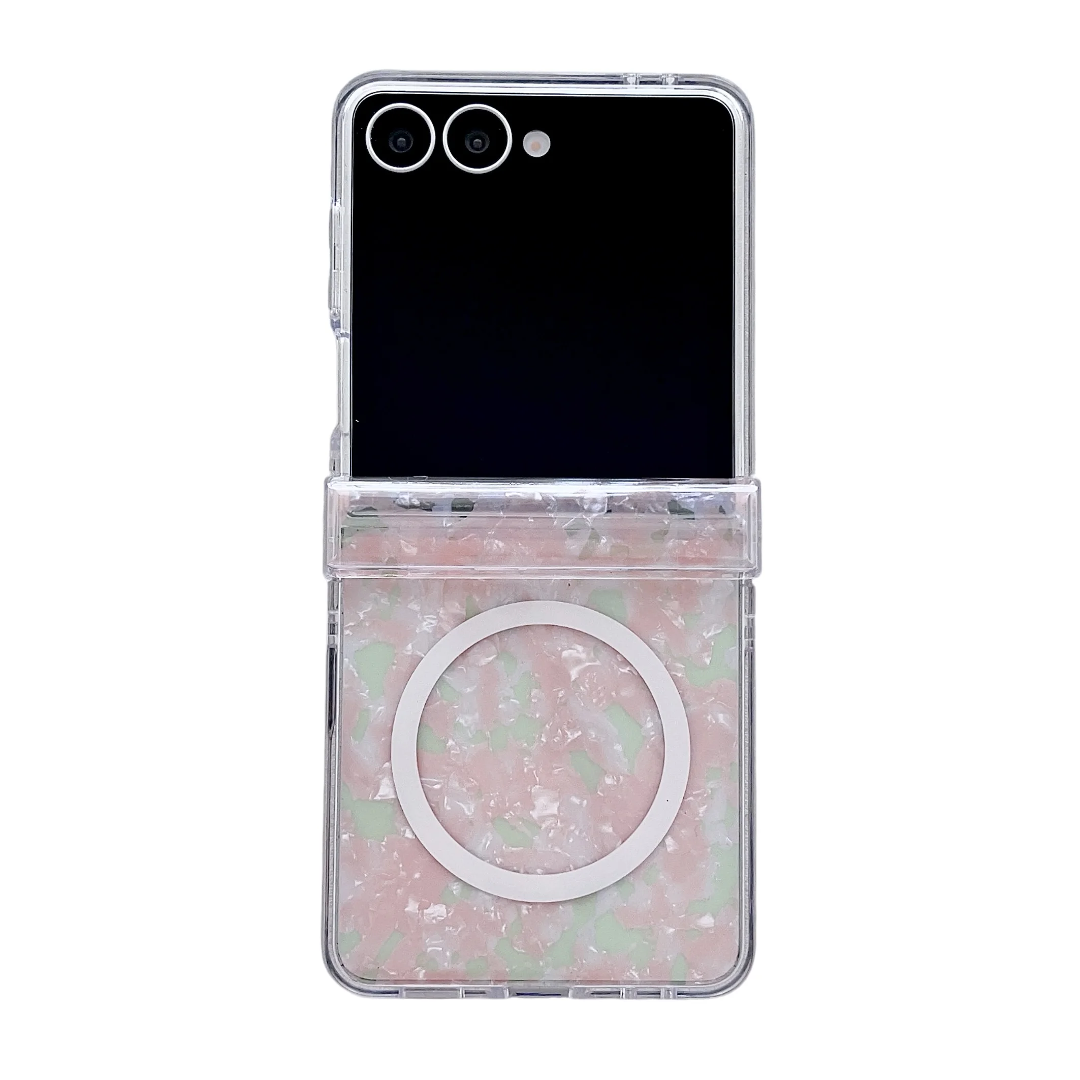 Luxury Shell Pattern Magnetic Phone Case with Bracket and Shockproof Protection