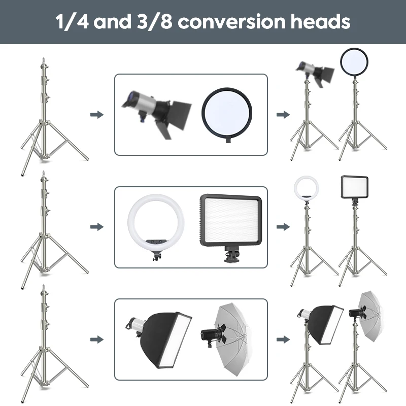 1Pack 9.5ft/2.9m Stainless Steel Photo Tripod Stand Video Light Stand Spring Cushioned Heavy Duty Tripod for Photography Studio