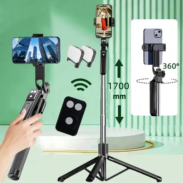 Roreta new 1.7M Portable camera tripod with wireless remote control