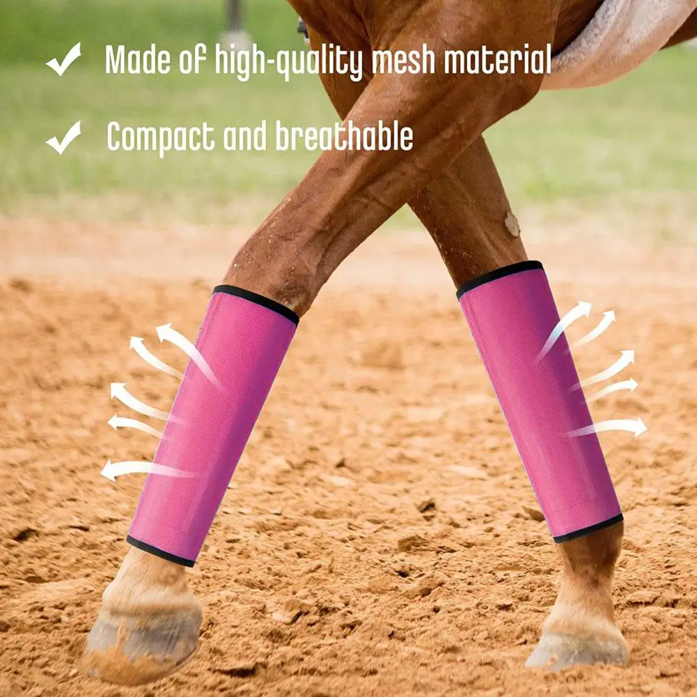 

4Pcs Horse Leg Wrap Breathable Fine Mesh Fastener Tape Anti-slip Universal Reduce Stomping Lightweight Soft Horse Leg Protector