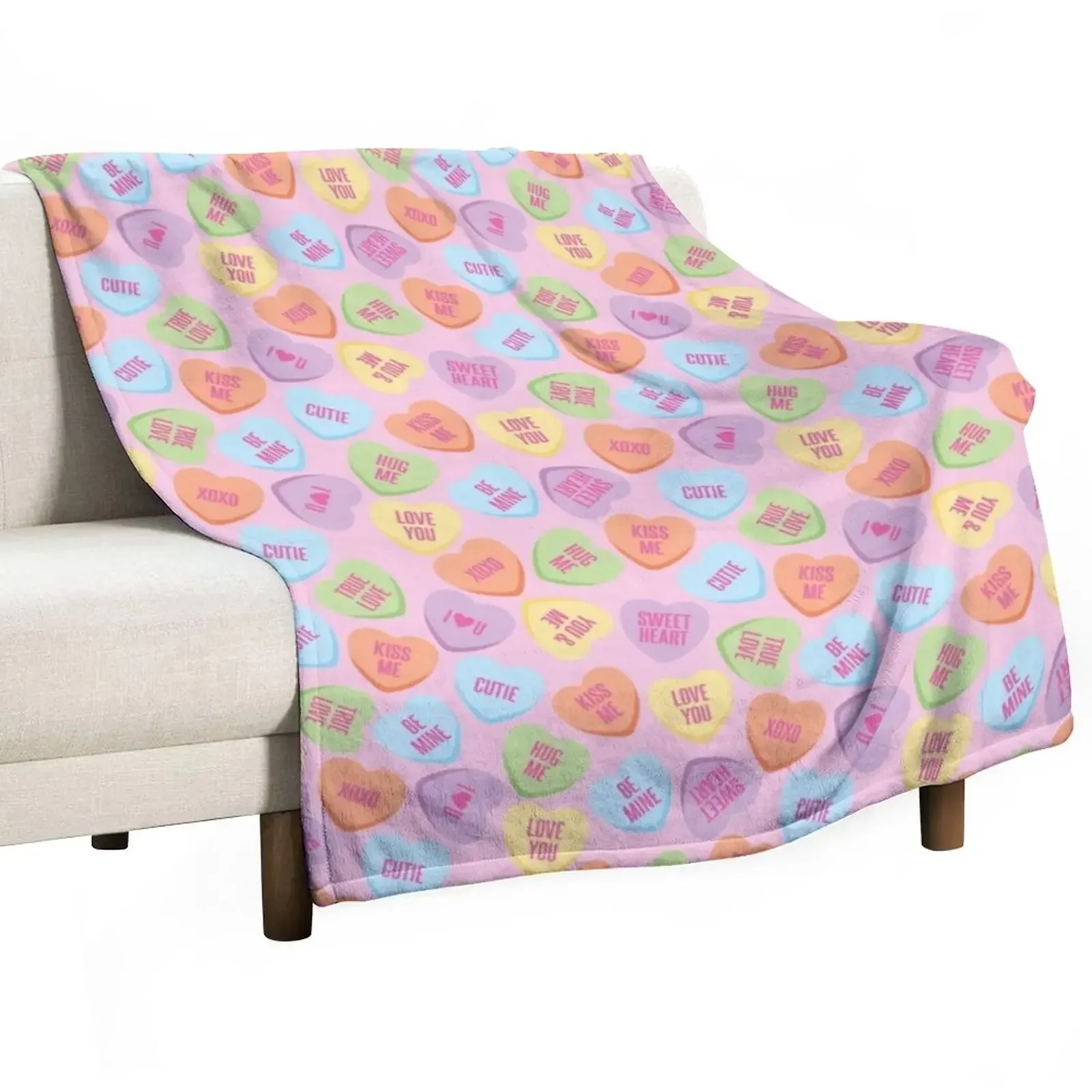 

Conversation Hearts Throw Blanket Multi-Purpose Stuffeds Luxury St Blankets