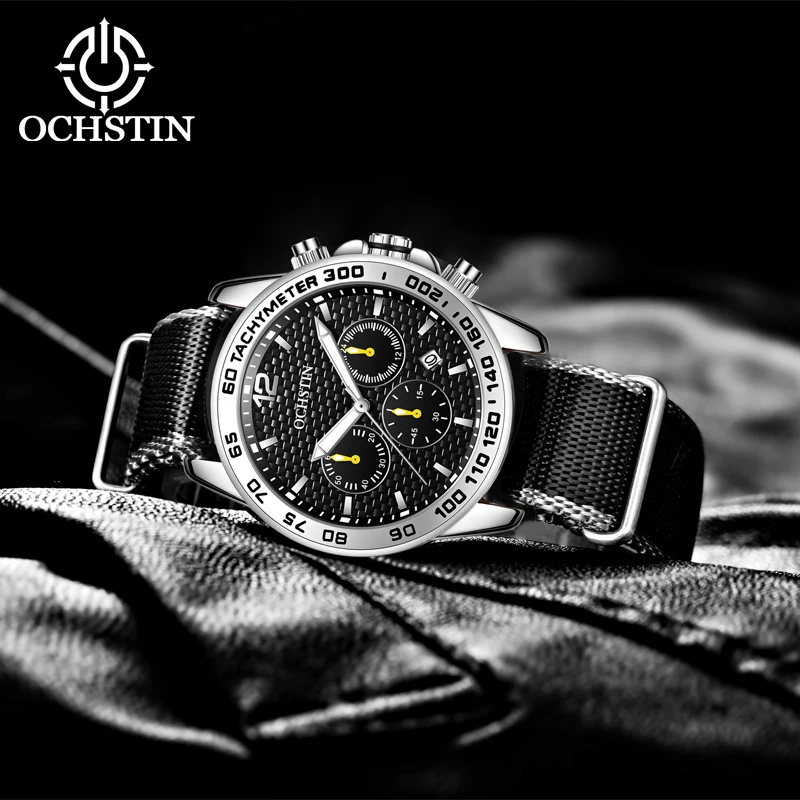 OCHSTIN Creative Nylon Series Multifunction Quartz Core New Casual 2024 Men's Quartz Watch Men's Waterproof Watch