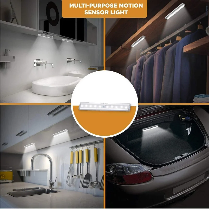 LED Night Light LED Motion Sensor Light Ultra Thin USB Rechargeable LED Light Under Cabinet Lighting PIR Motion Sensor LED Kitchen Wardrobe Cabinet Lamp Night Light