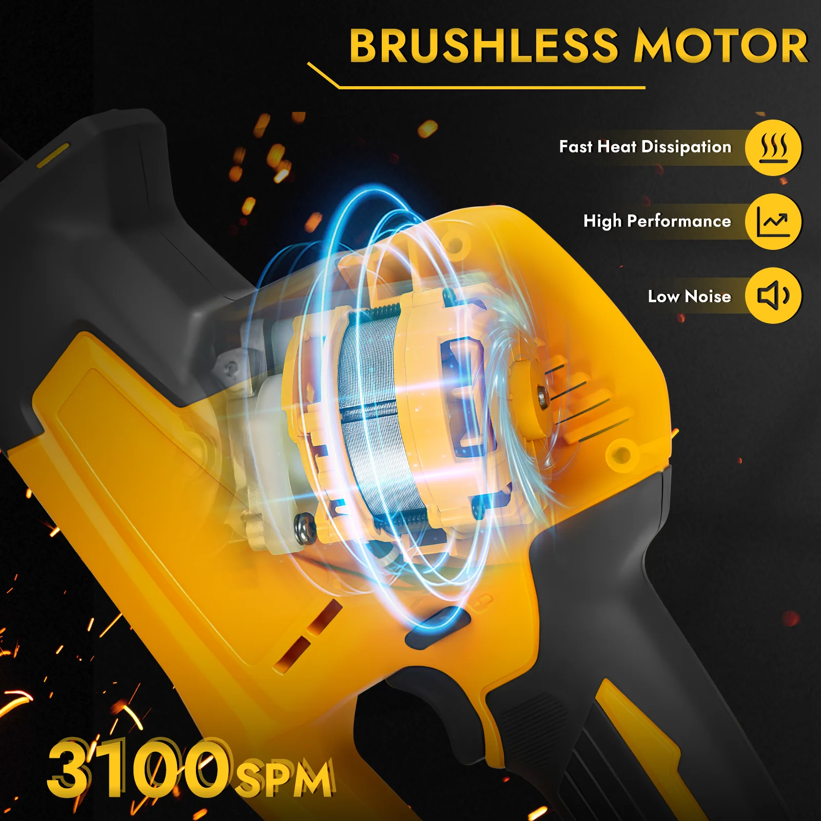 Brushless Electric Reciprocating Saw 3100SPM Cordless Saber Saw Wood Metal Pipe