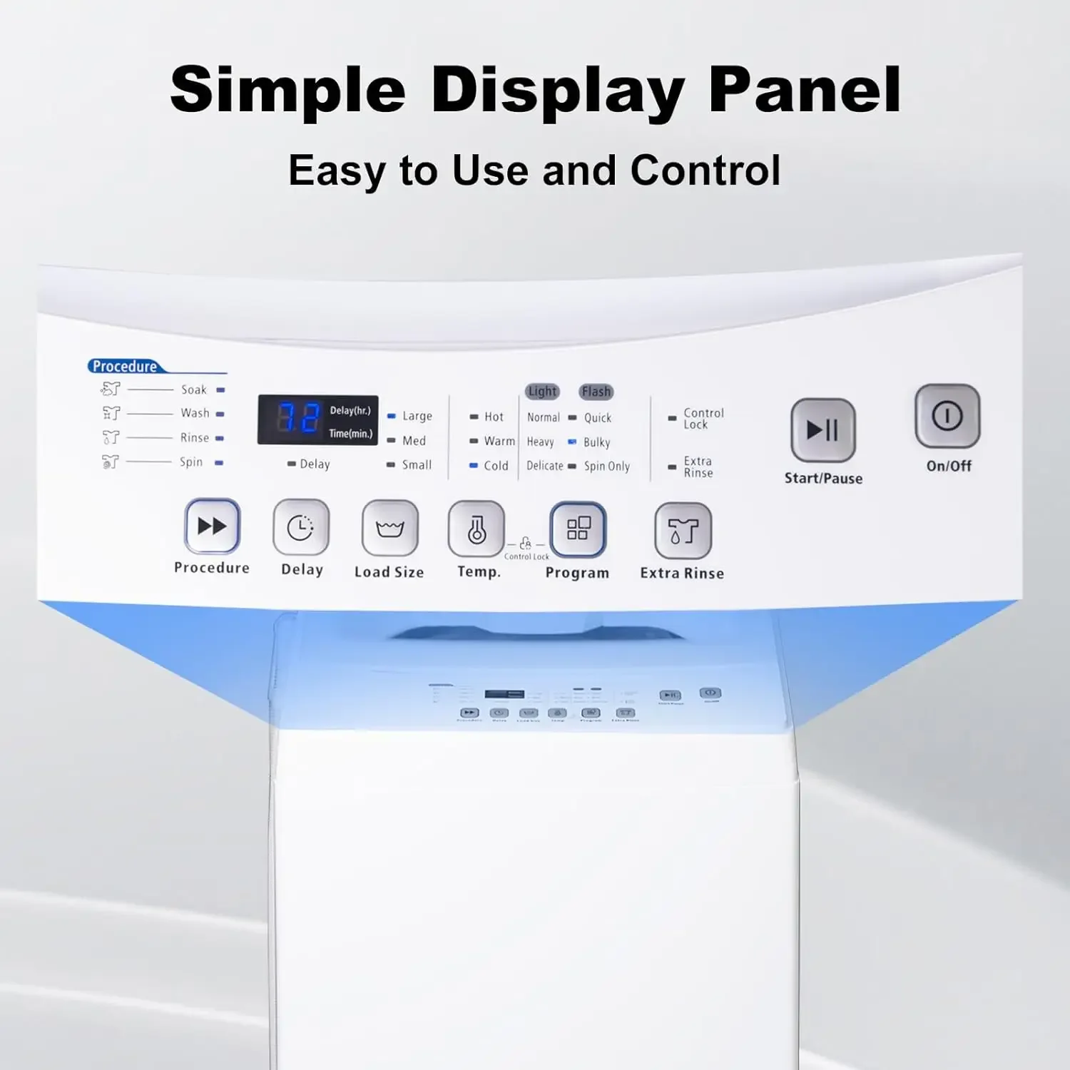 1.7 Cu.Ft. Portable Washing Machine Fully Automatic Compact Washer and Spinner Combo, 6 Wash Program, Transparent Lid, White 4
