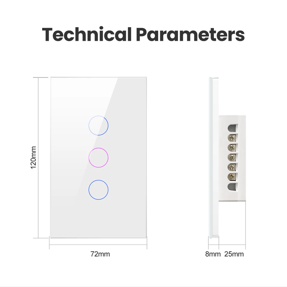 AVATTO WiFi Smart Glass Panel Light Switch
