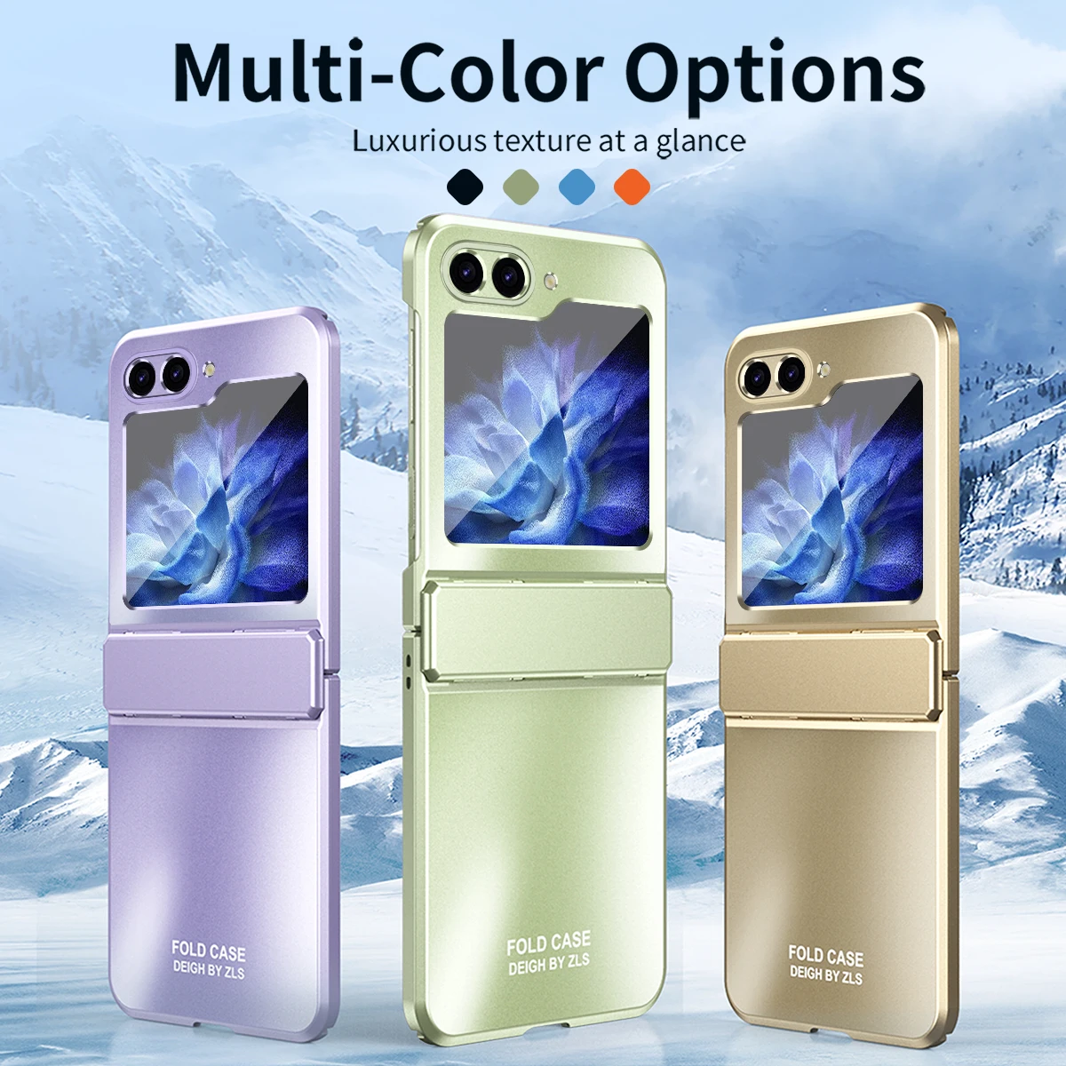 

Plating Hinge Integrated Phone Case For Samsung Galaxy Z Flip 5 4 3 Collapsible Screen All-inclusive Anti-fall Protection Case