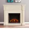 Calvert Electric Carved Floral Trim Fireplace 44.5" W X 14.5" D X 40.25" H Ivory Expediency Durable Living Room or Dining Room 5
