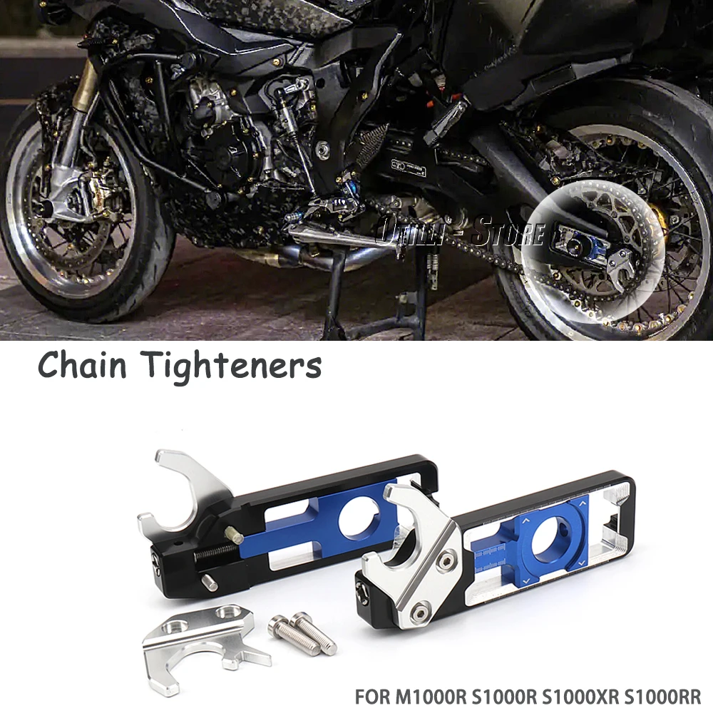 

For BMW M1000R S1000R S1000XR S1000RR S1000 RR Motorcycle Aluminum Alloy Rear Wheel Axle Blocks Chain Adjusters Tensioners