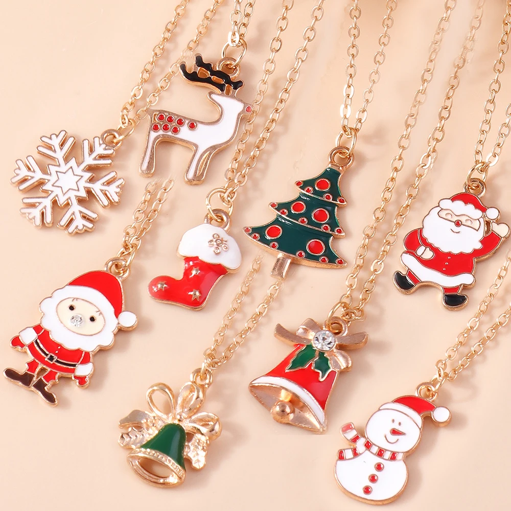 Collana In Argento 925 Con Ciondolo Albero Di Natale E Pupazzo Di Neve – Gioielli Natalizi, Catena Regolabile