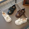 Children Leather Shoes Chunky Solid Color Stylish Kids Shoe Spring Bowknot Morden Daily School Comfy Girl's Mary Janes 26-36 2