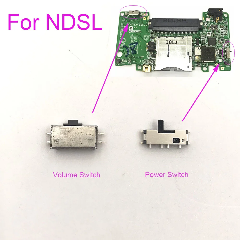 Replacement For Nintendo DS Lite NDSL Volume Switch & Power On Off