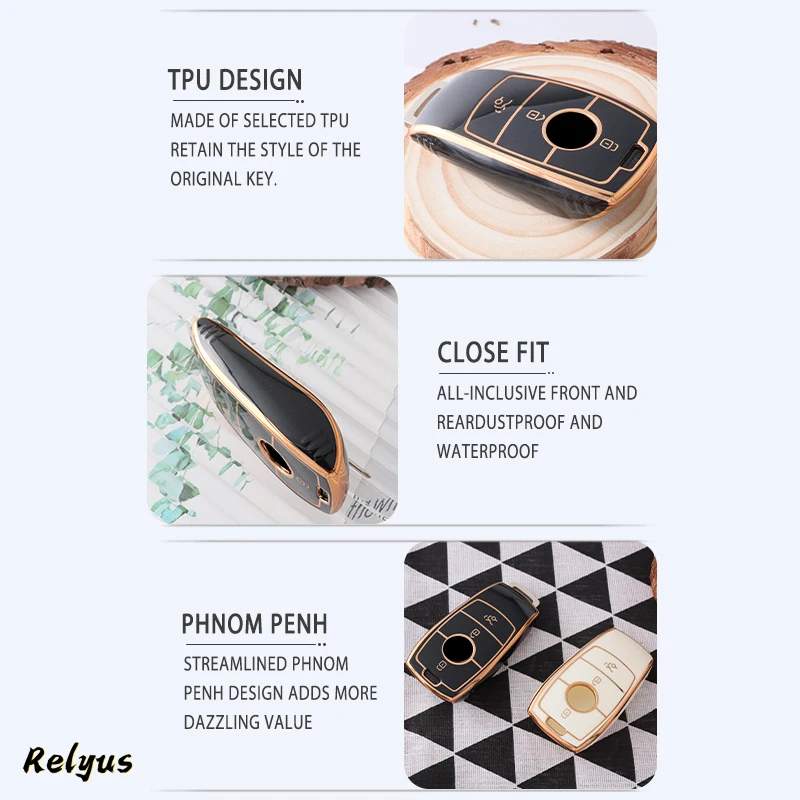 TPU 자동차 키 케이스 커버 쉘 포브, 메르세데스 벤츠 A C E S G 클래스 GLC CLE CLA GLB GLS W177 W205 W213 W222 X167 AMG E200 E400