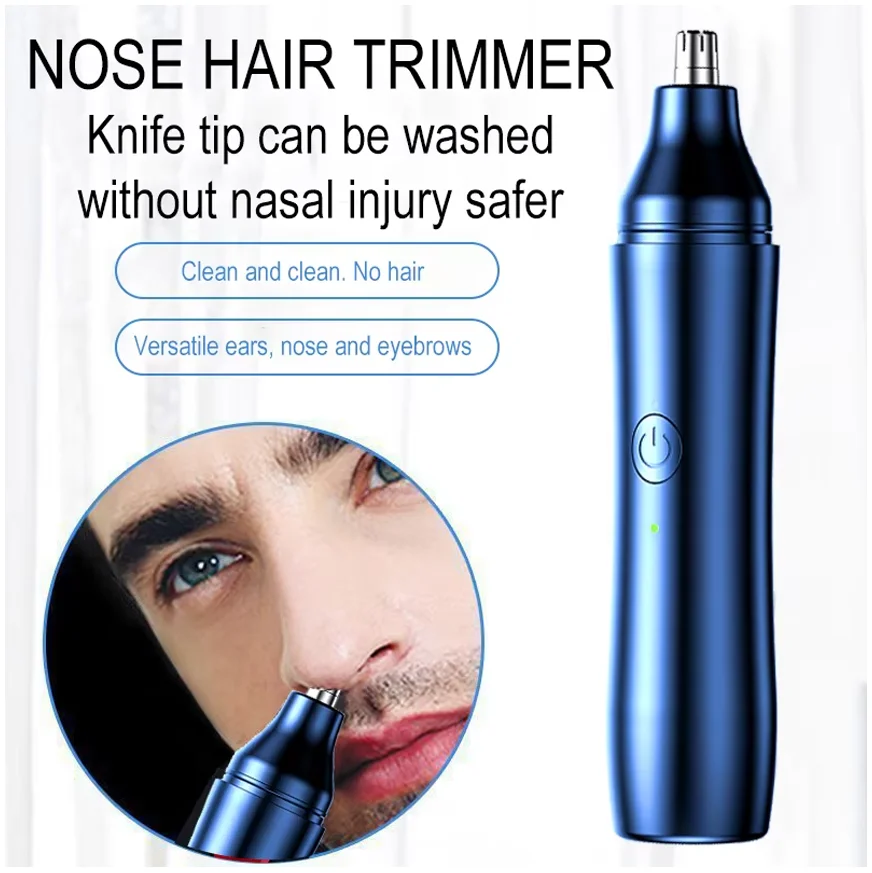 1 set of ear and nose hair trimmer, eyebrow shaper and facial hair remover, compact portable design, men's gift