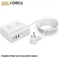 Smart power strip  us smart outlet wall plug adapt surge protector  110v 5V 2.4A usb c hub electrical socket with usb charger - Image 2