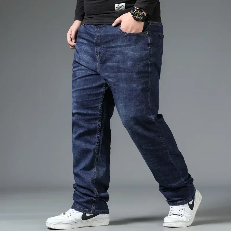10XL Mens Black Jeans Oversize High Waist Loose Trousers Large Size Husband Plus Size Loose Denim Trousers Blue Male Denim Pants 4