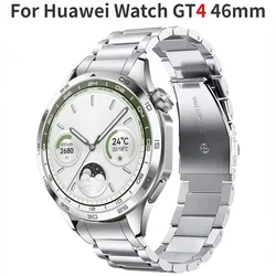 Premium Stainless Steel Metal Strap for Huawei Watch - No Gap Design Bracelet Accessory (Silver - GT4 46mm)