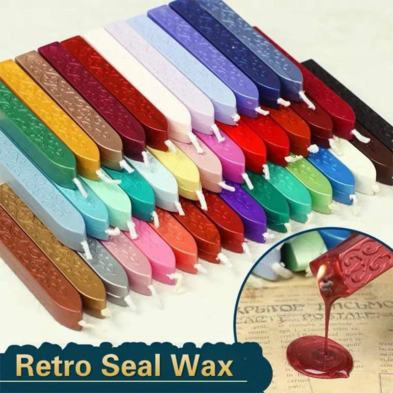 Wax Seal Sticks with Wick for Postage Letter Retro Vintage Seal Stamp