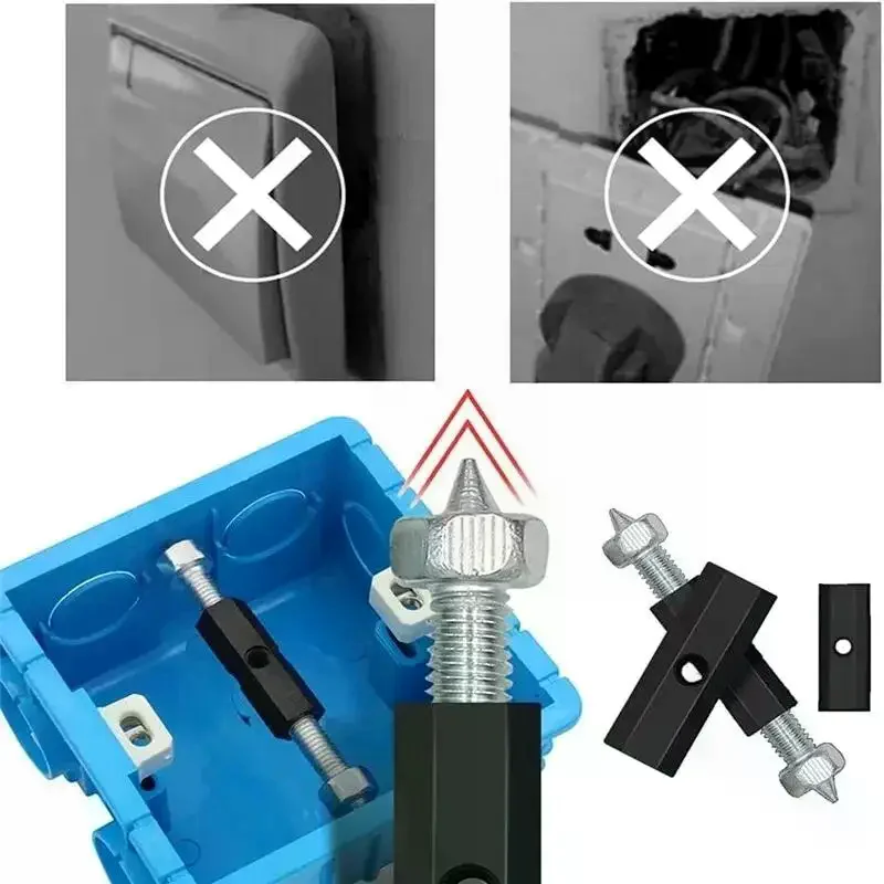 10pcs 벽 스위치 소켓 카세트 수리공 조정 가능한 카세트 나사 렌치가있는 지지대 86/118 유형 전기 액세서리