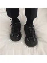  LYTWZ Plus Size 41 42 43 Womens Chunky Sneakers Brand Design Light Sport Shoes Ladies Trainers Black Casual Shoes mens Sneakers 