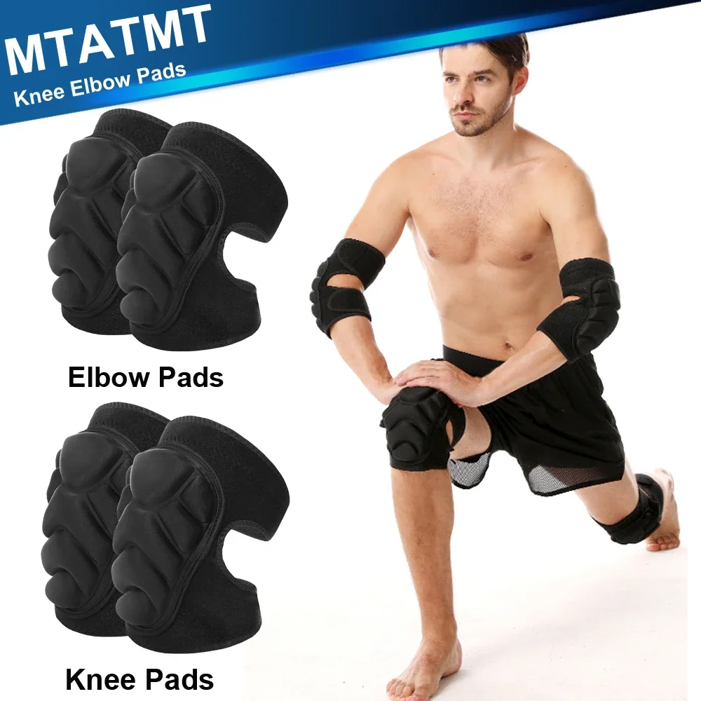 

1Pair Knee Elbow Pads, Thick Sponge Collisioned Kneepads for Sports & Work,Protective Knee Support Sleeve for Basketball Running
