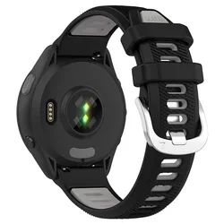 Silicone Replacement Watchband - Premium Band Bracelet - 22mm strap (Black gray)