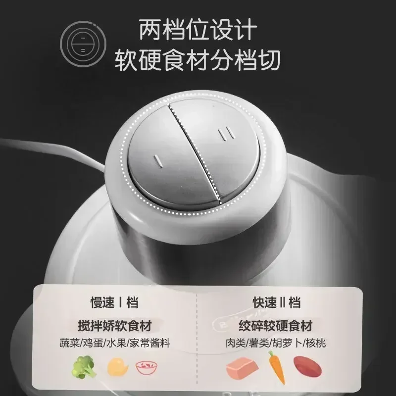 2-liter large-capacity electric meat grinder household multifunctional cooking mixer stainless steel blade fast meat grinder new 3