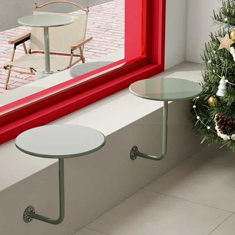 Side End Table Lift Top Coffee Table Industrial Against Wall Coffee Table Milk Tea Shop Wall Hanging Table