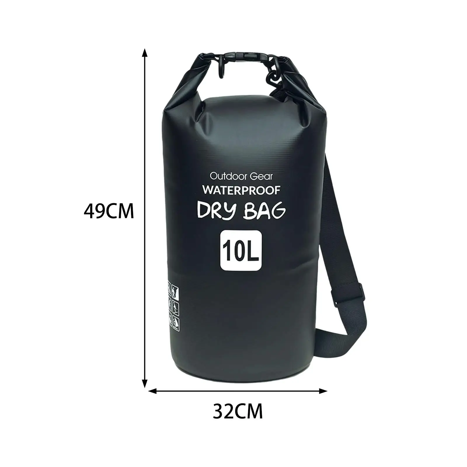 Waterproof Dry Bag with Shoulder Strap Portable Roll Top Sack Waterproof Storage Bag for Swimming Kayaking Travel Fishing Beach