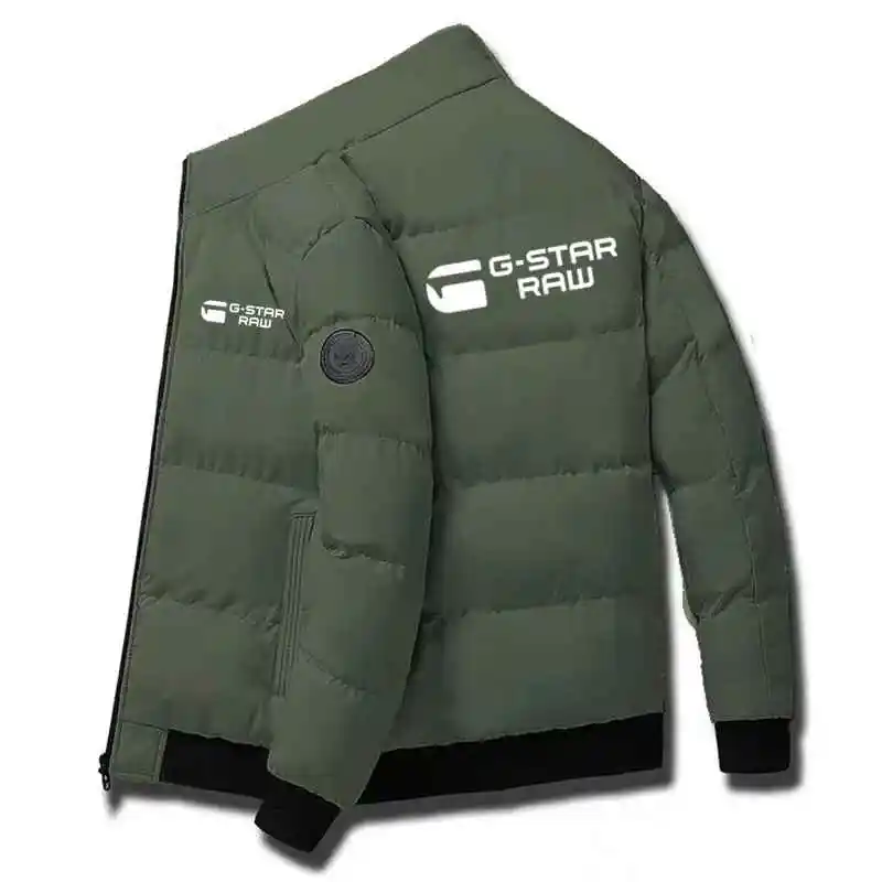 Down Jacket, Mens Jacket Winter Thick Men Warm Zip Up Parka Casual Outwear Coats Male Windbreak Cotton Padded Zipper