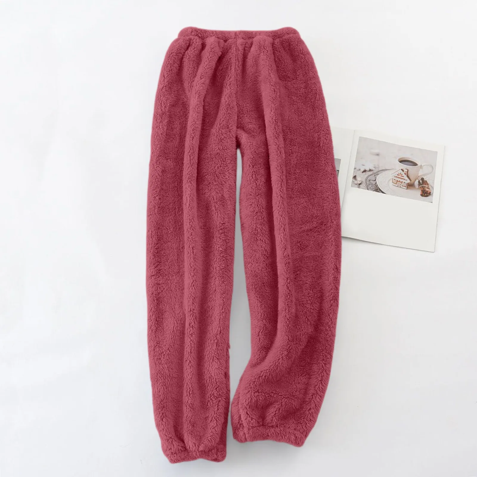 Damen Samt Schlafanzughose Mit Elastischem Bund Für Zuhause_voghion.com