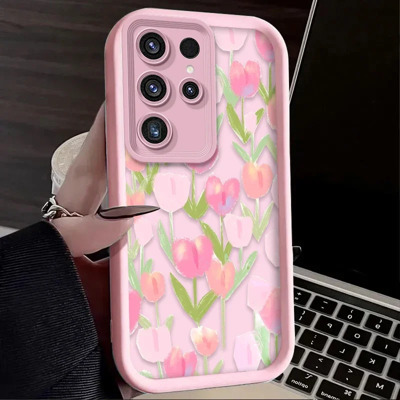 Tulip Flowers Silicone Phone Case Cover