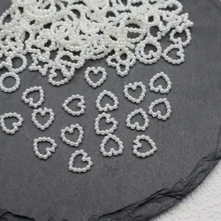 White Heart Nail Pearls for DIY 3D Crafting and Nail Decoration - 50 Pieces (2)