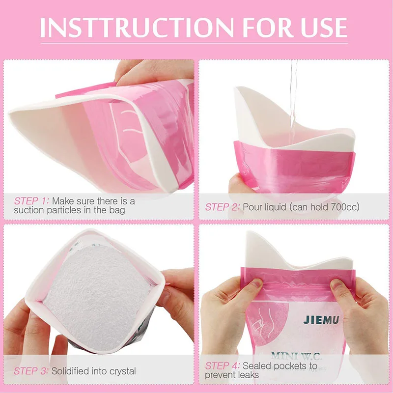 Emergency Portable Car Urine Bag Vomit Bags Mini Mobile Toilets Handy Unisex Disposable Urinal Toilet Bag 4PCS 700ml