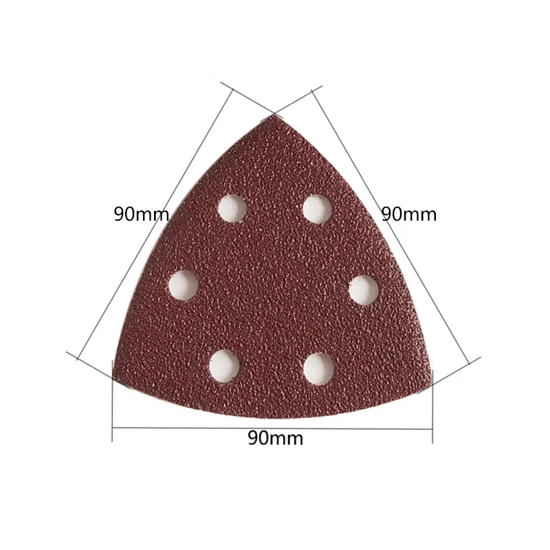 25개입 6홀 삼각형 샌딩 디스크 90x90x90mm 델타 샌더 훅앤루프 샌드페이퍼 연마 도구 (사포) 40-2000 그릿