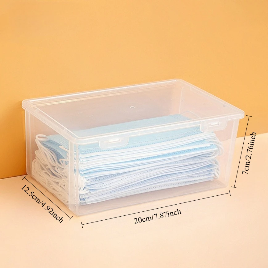 2PCS【 Large Capacity Mask Storage Box 】 Transparent Medicine Storage Box for Masks, Medicine Boxes, and Household Use
