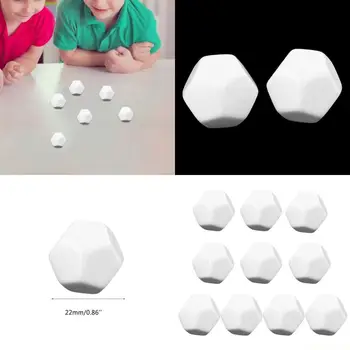U2JB Nuovi dadi angolari pentagonali vuoti bianchi acrilici per accessori per giochi club/festa
