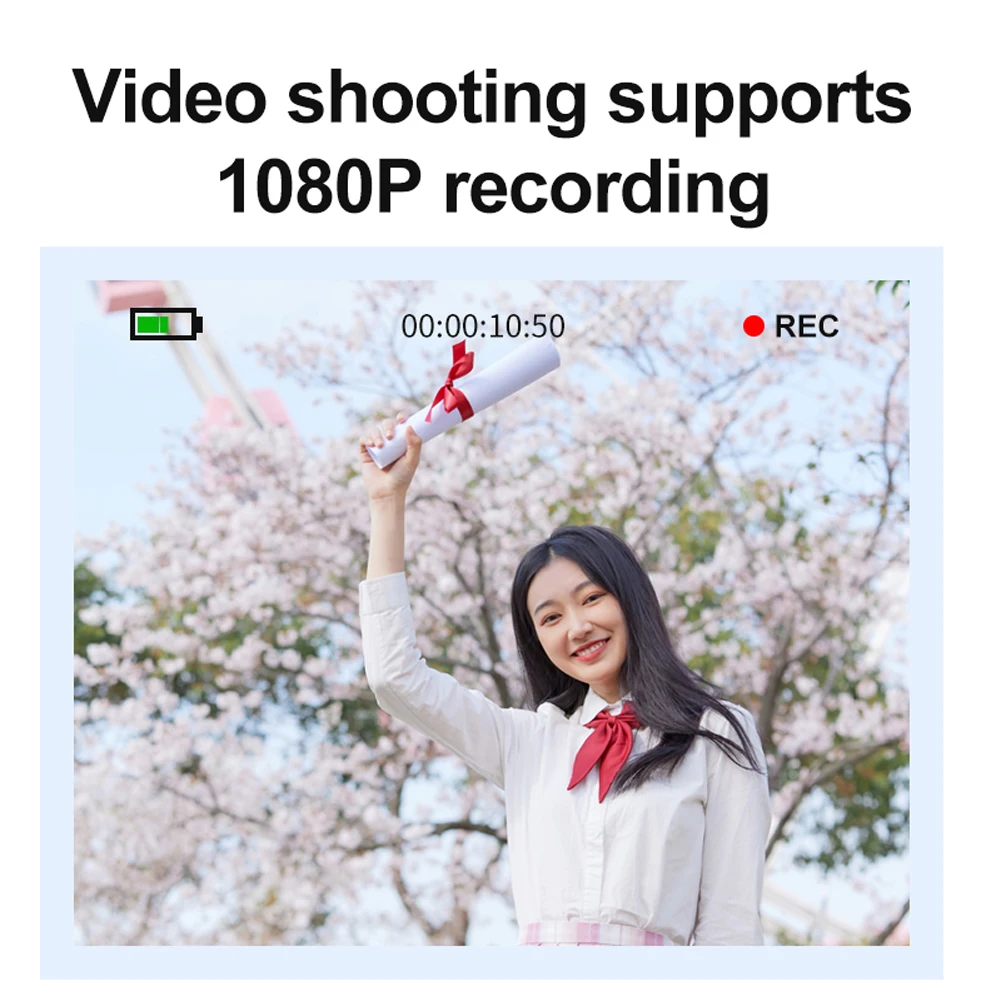 4K HD 1080P Digital Camera 96MP Portable Vlogging Camera 16X Zoom Camcorder Camera 2.4 Inch IPS Screen for Photography and Video