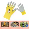 1 Pair Cartoon Pattern Kids Gardening Gloves Wear Resistant Thorn-Proof Puncture-Resistant Non-Slip Rubber Work Gloves 3