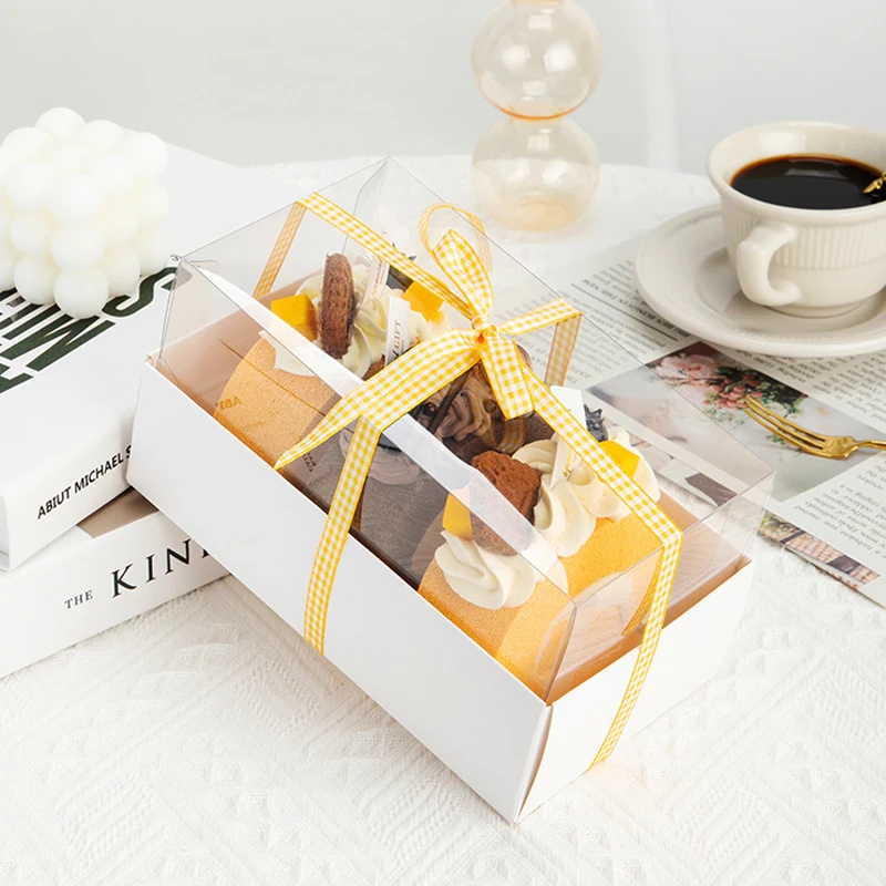 10pcs Transparent Plastic Cake Boxes for Macarons, Swiss Roll, Desserts, Candy, Jewelry... - SKU TPCB1151 - UGI Packaging