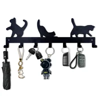 lovely cat shape metal Key Holder for Wall Decorative Key Mount Hanging Key Rack Hallway Entryway Office Kitchen decor 1