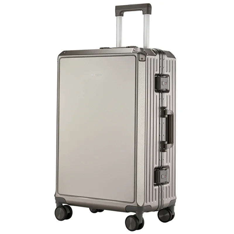 New aluminum frame trolley case Luggage boarding Travelmen's and women's password suitcase Silent universal wheel travel  with