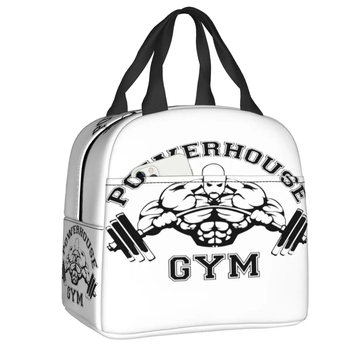 Powerhouse Gym Insulated Lunch Bags for Work School Bodybuilding Fitness Portable Thermal Cooler Bento Box Women Kids