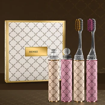 4PCS/BOX Platinum Lipstick Toothbrush Highly Efficient Cleaning Ultra Soft Comfortable Bristles Travel Portable Home Cleaning Lu