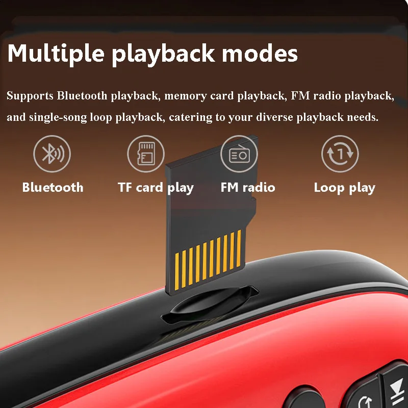Mini Pocket FM Radio LED Display Digital Radios Receiver Rechargeable Bluetooth 5.4 Speaker TF Card Music Player Power off Memor